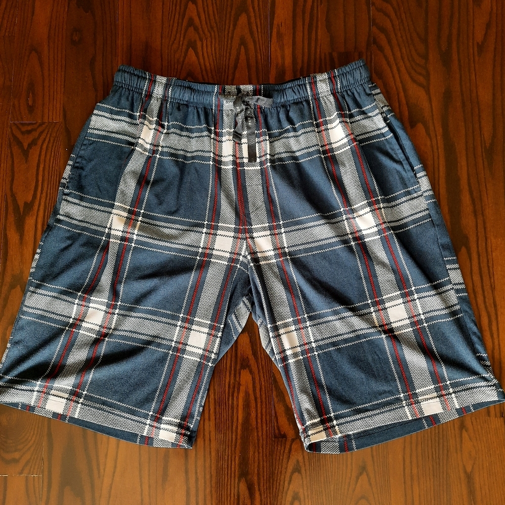 Blue Plaid  Pajama Shorts